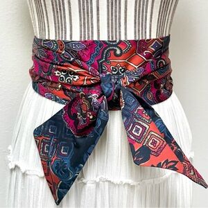 Vintage Paisley Obi Belt Wide Sash Tie Waist Belt Boho
